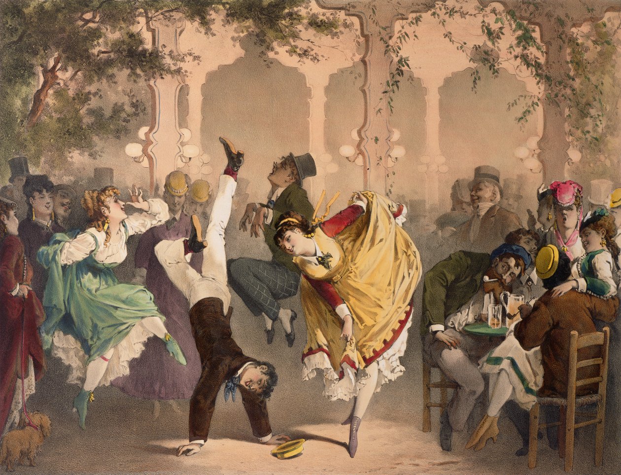 Le Quadrille a Bullier (színes litho) alkotó: Philippe Jacques Linder