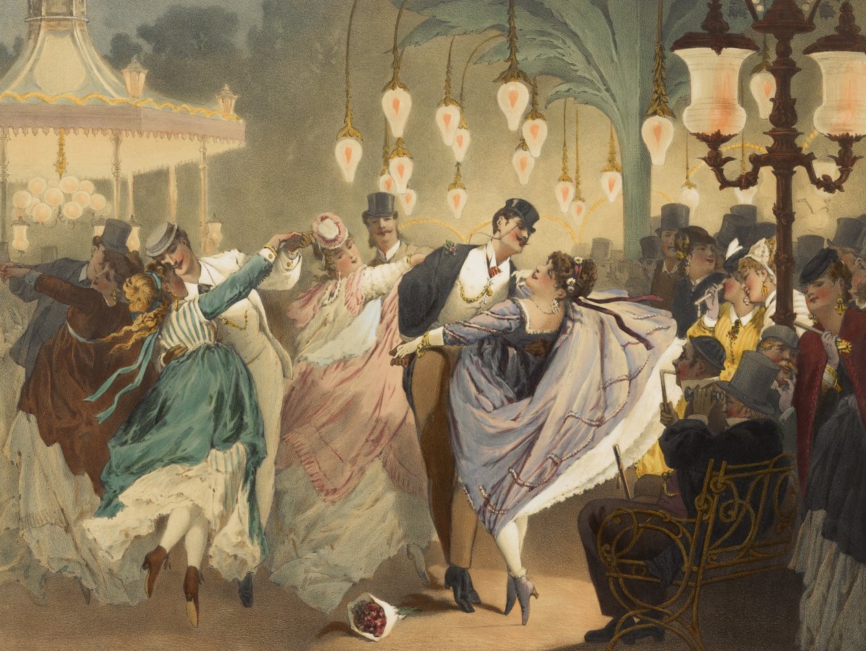 Működés közbeni modormúzeum: A Mabille-i keringő, Gustave Barry metszete alkotó: Philippe Jacques Linder
