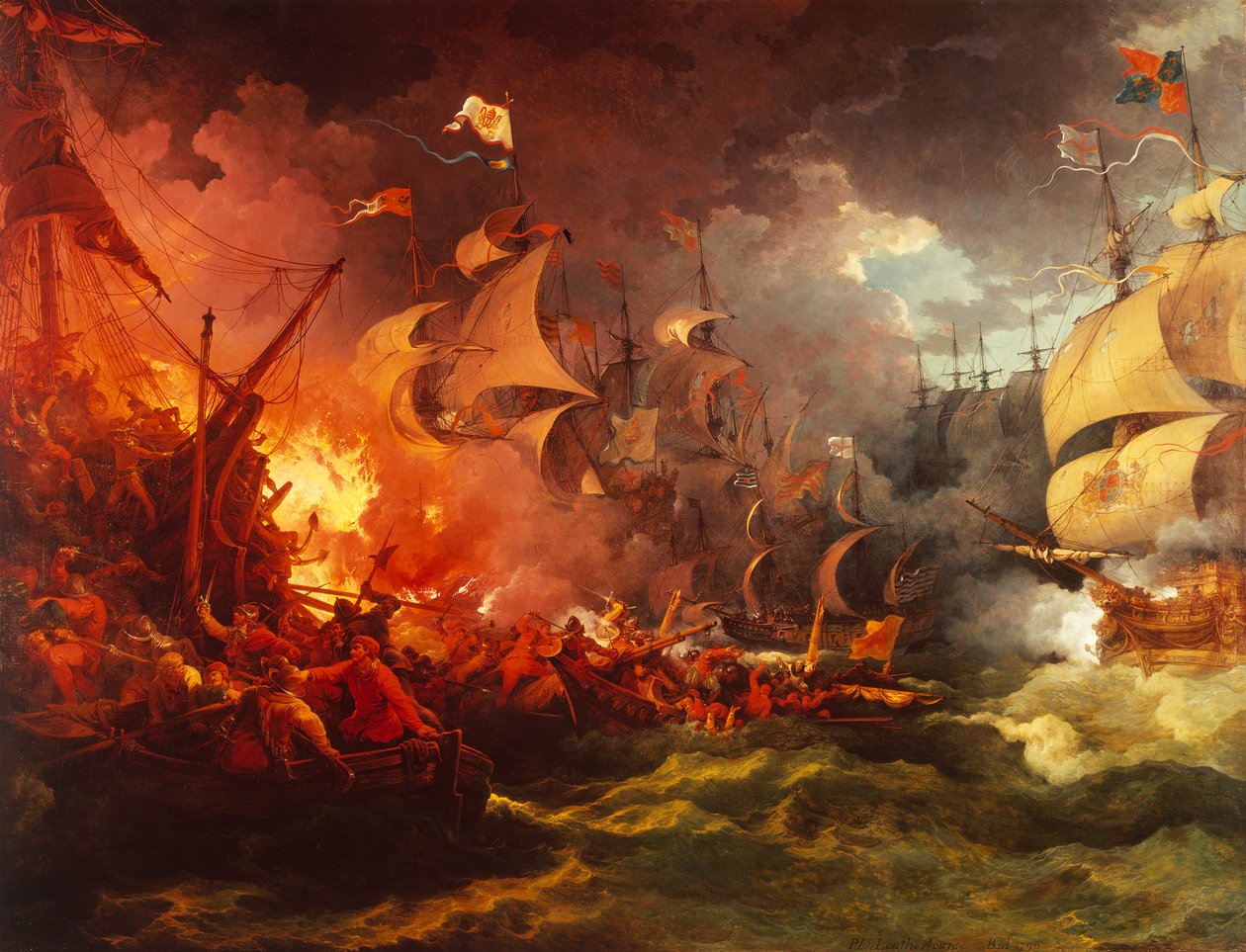 A spanyol armada veresége, 1588. augusztus 8. alkotó: Philippe Jacques de Loutherbourg