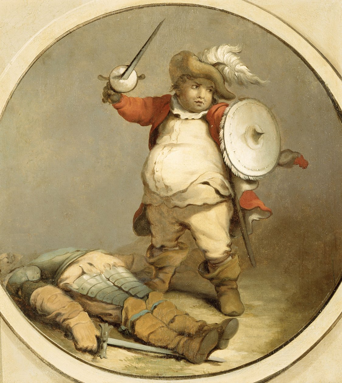 Falstaff Hotspur testével, 1786 körül (olaj, papír) alkotó: Philippe Jacques de Loutherbourg