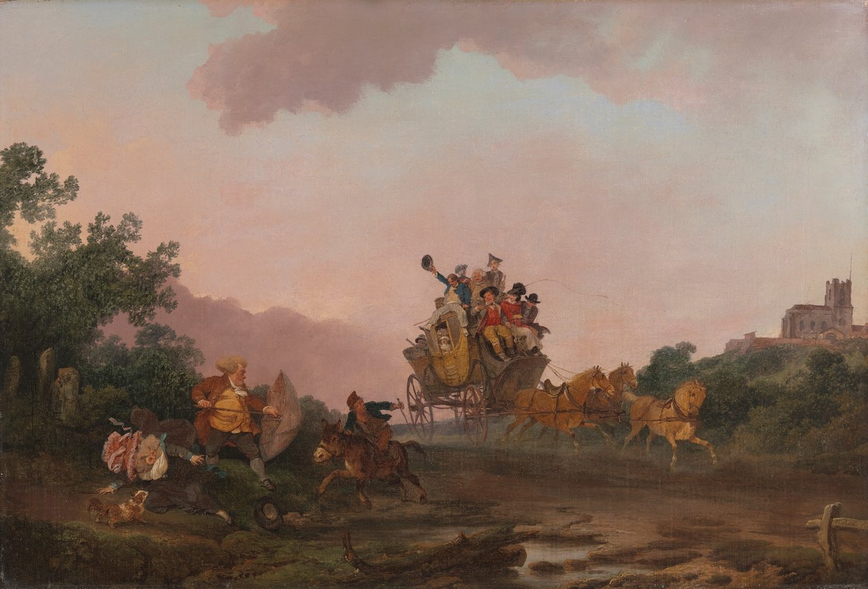Mulatozók egy edzőn alkotó: Philippe Jacques de Loutherbourg