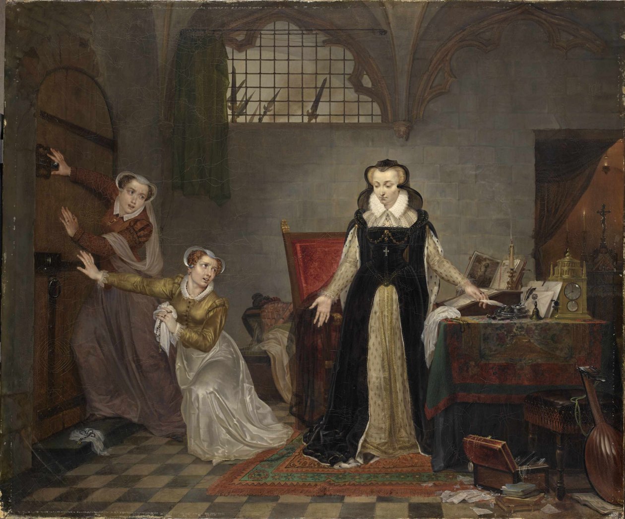 Stuart Mária, a skót királynő utolsó órái 1819 előtt. alkotó: Philippe Jacques van Brée