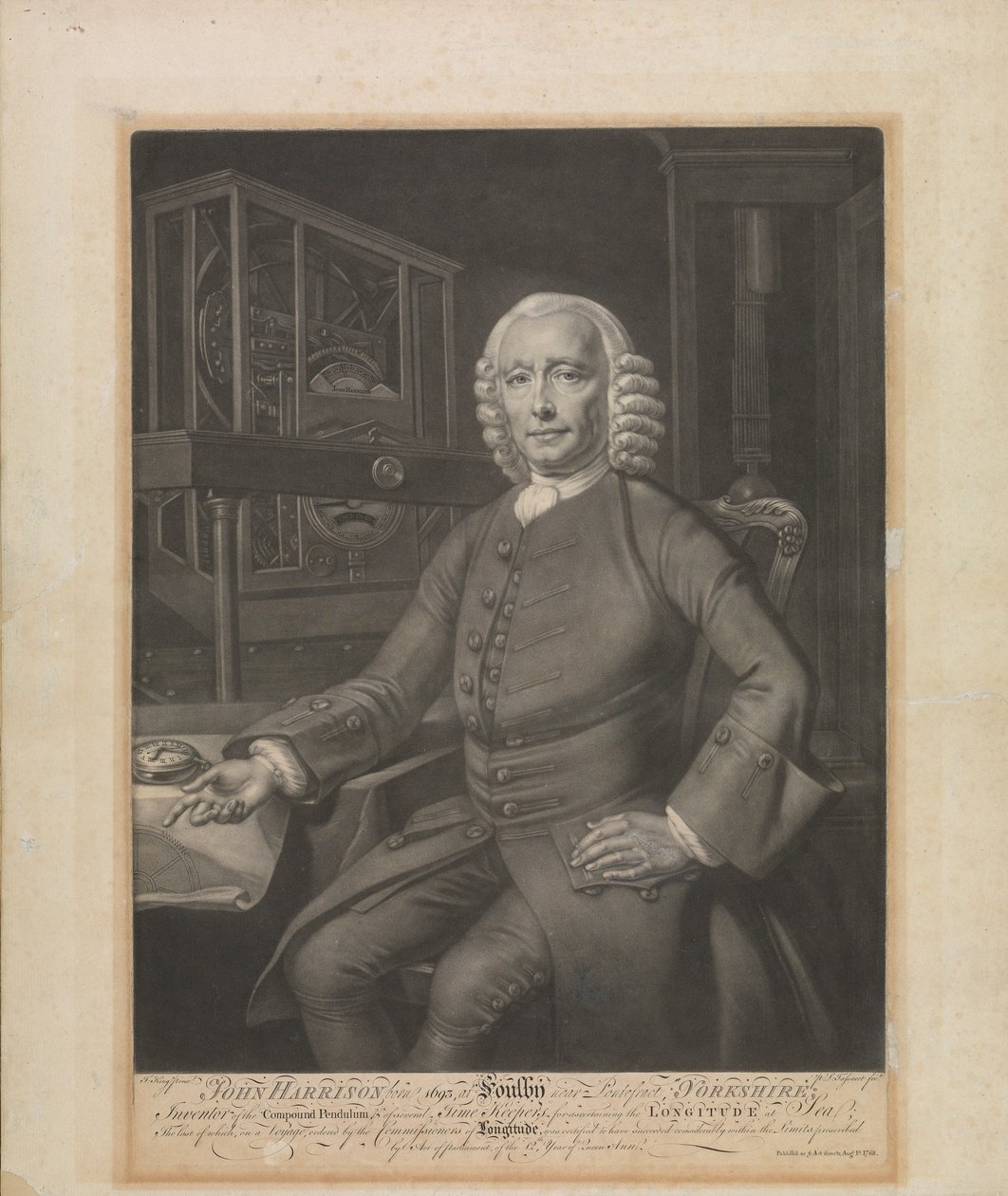 John Harrison...az összetett inga és számos időmérő feltalálója alkotó: Philippe Joseph Tassaert