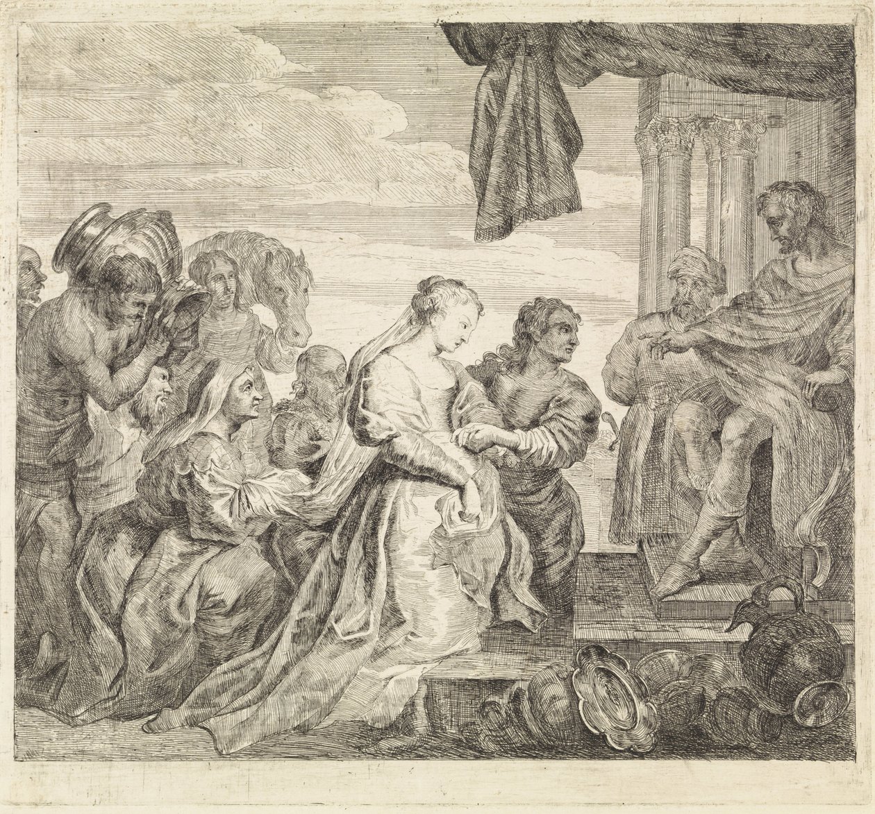 Seba királynőjének látogatása alkotó: Philippe Lambert Joseph Spruyt