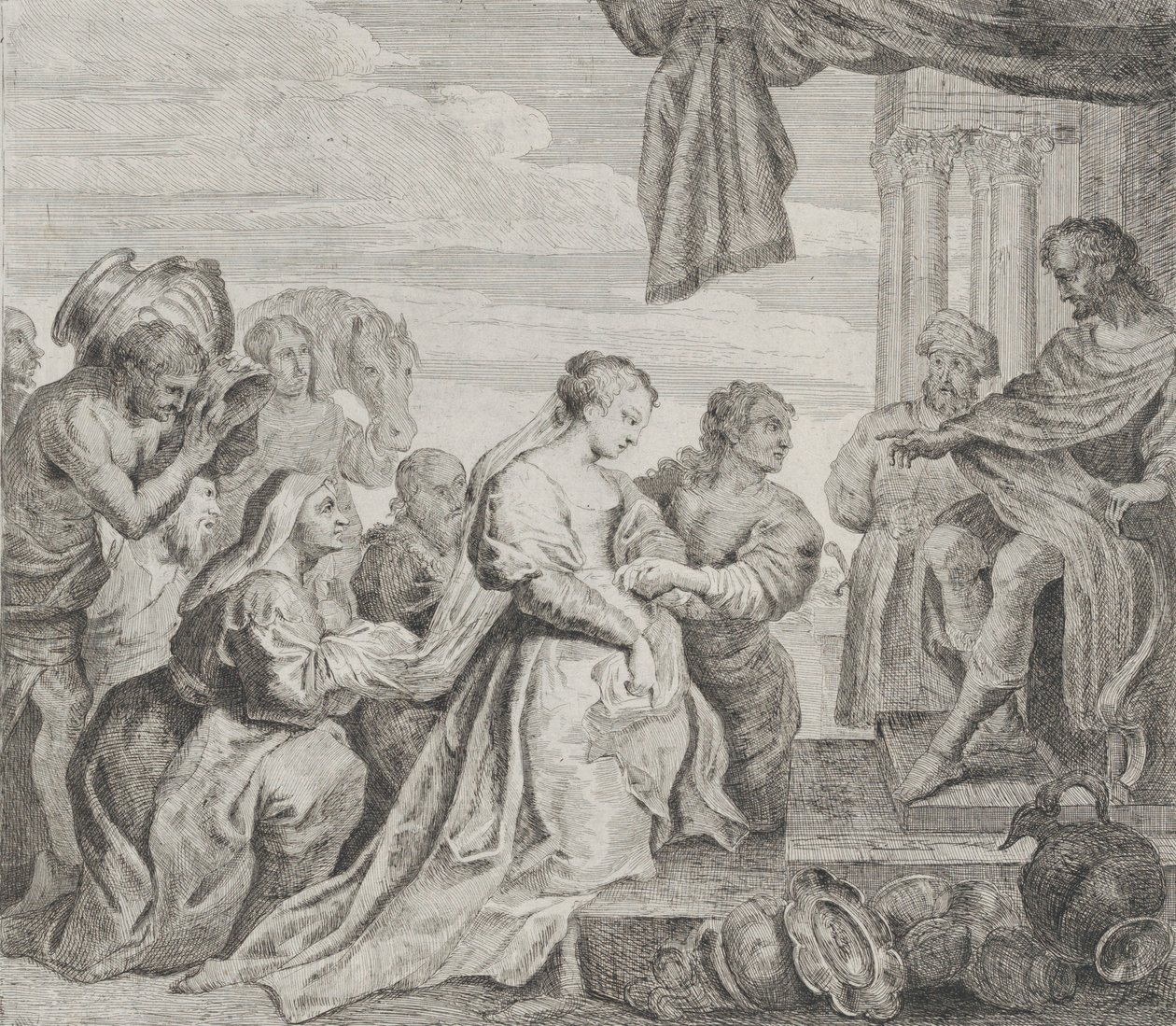 Salamon és Sába királynője, 1784. alkotó: Philippe Lambert Joseph Spruyt