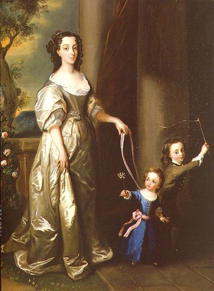 Thomas Fane asszony portréja gyermekeivel, Johnnal és Anne-vel (olaj, vászon) alkotó: Philippe Mercier