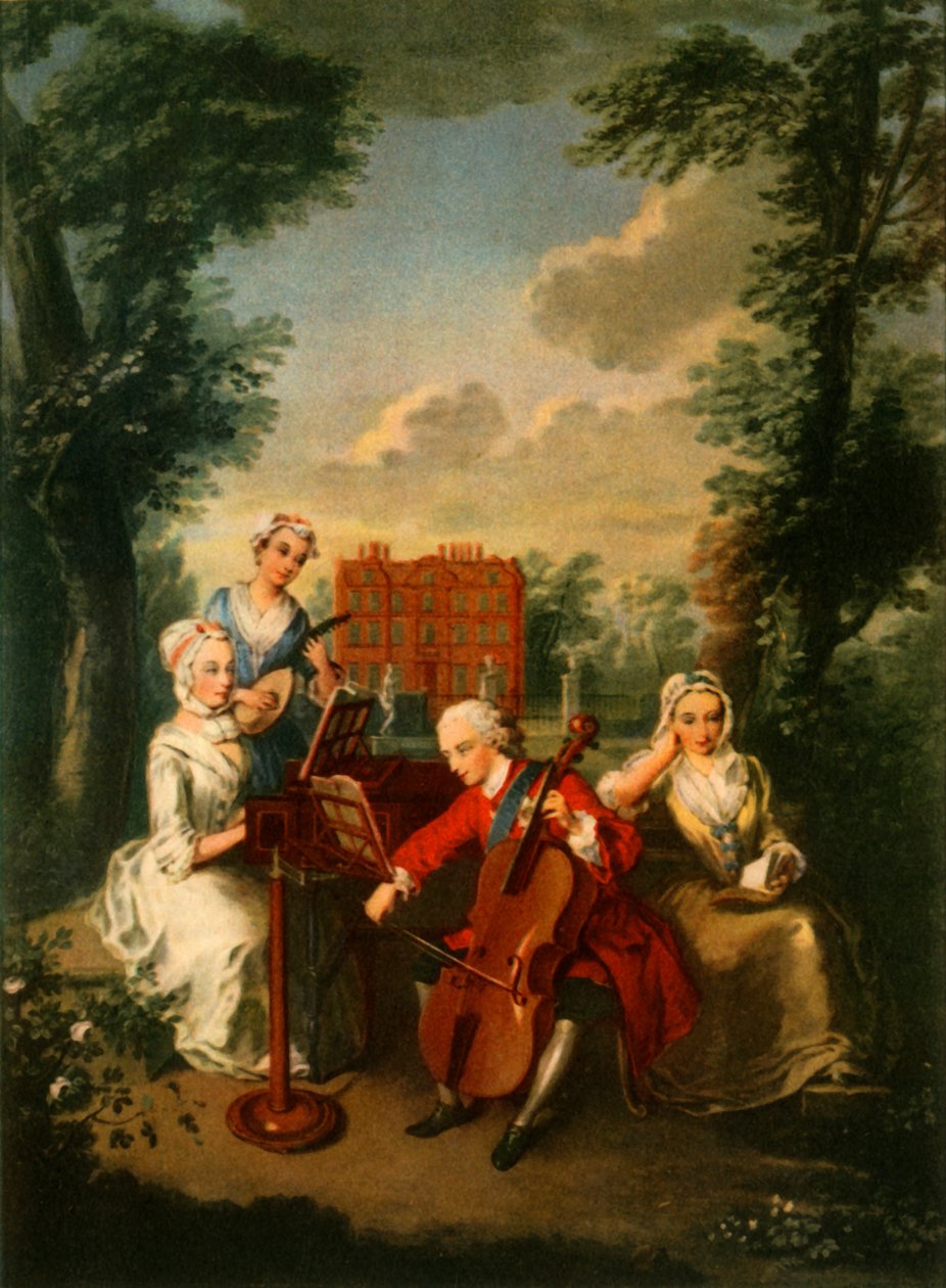 Frederick Louis herceg, Wales hercege, csellón játszik a Kew-palotában, 1733-1750, 1942. alkotó: Philippe Mercier