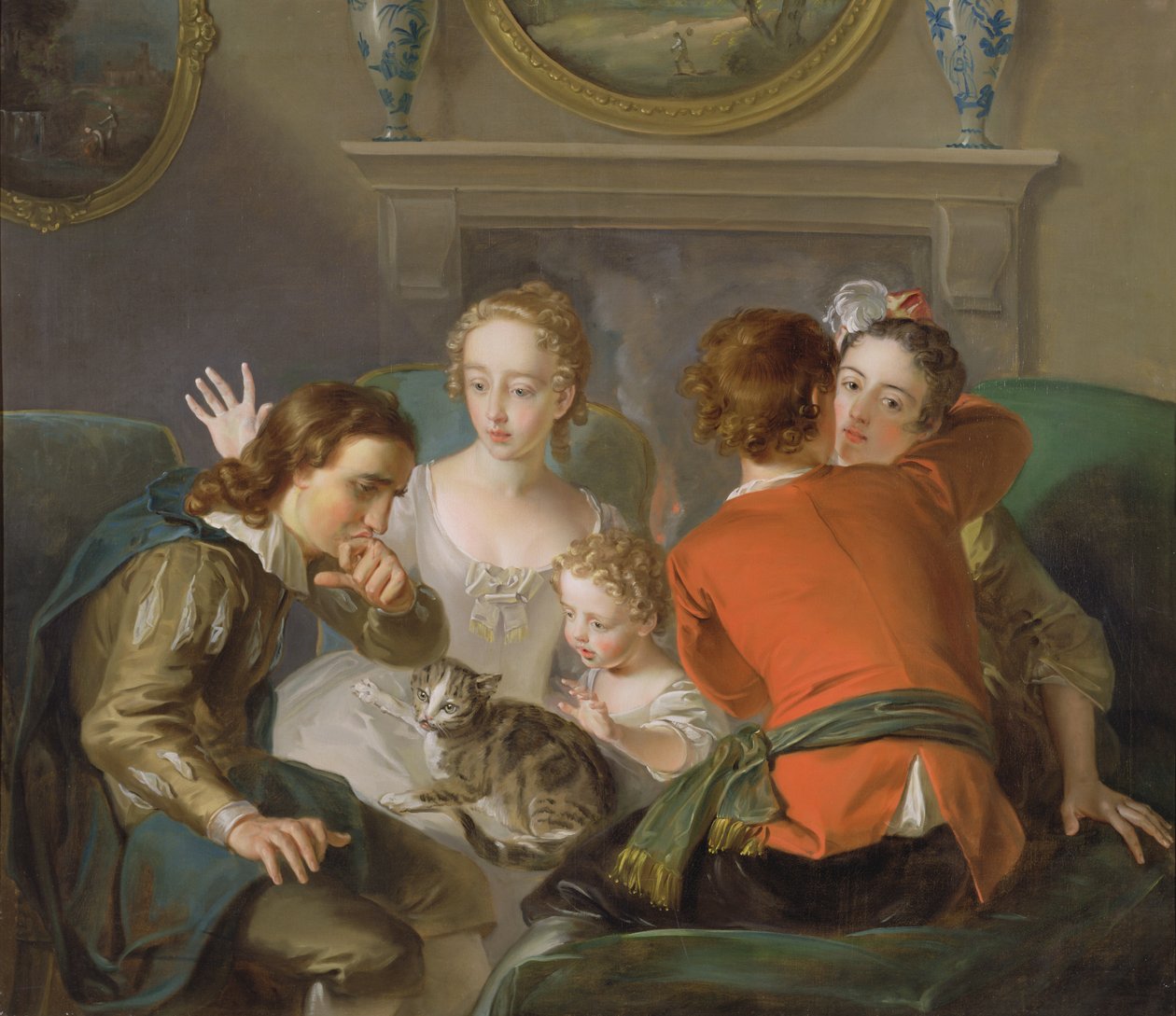 The Sense of Touch, 1744-47 körül (olaj, vászon) (lásd még: 129301 és 129302) alkotó: Philippe Mercier