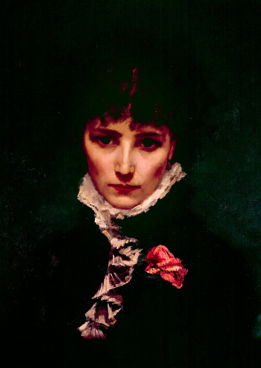 Sarah-Henriette Bernard komikus portréja Sarah Bernhardtnál (1844-1923) Részlet. Philippe Parrot (1831-1894) festménye 19. századi Párizs, francia vígjáték alkotó: Philippe Parrot