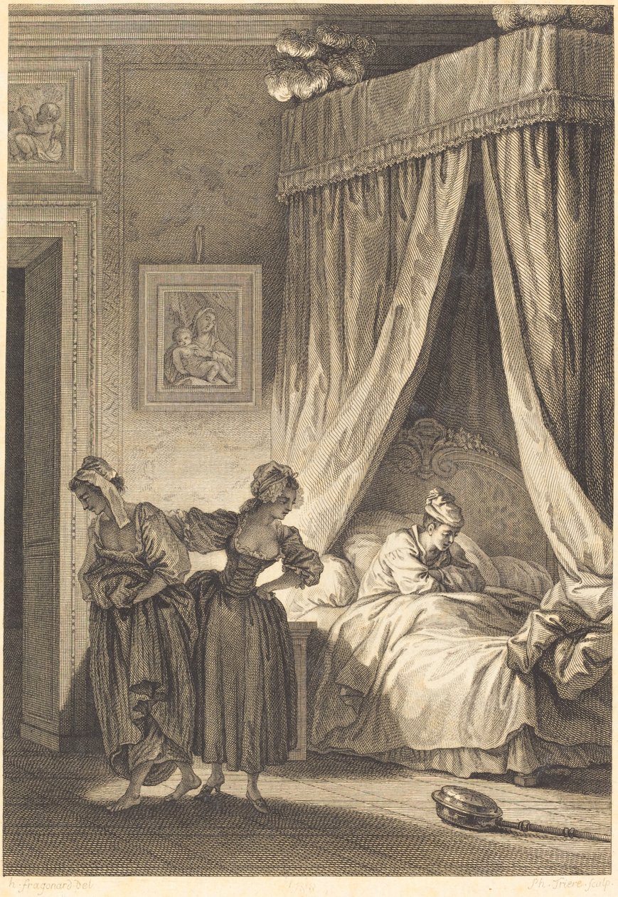 A három pletyka fogadása: A szolga alkotó: Philippe Triere and Antoine Jean Duclos after Jean Honoré Fragonard