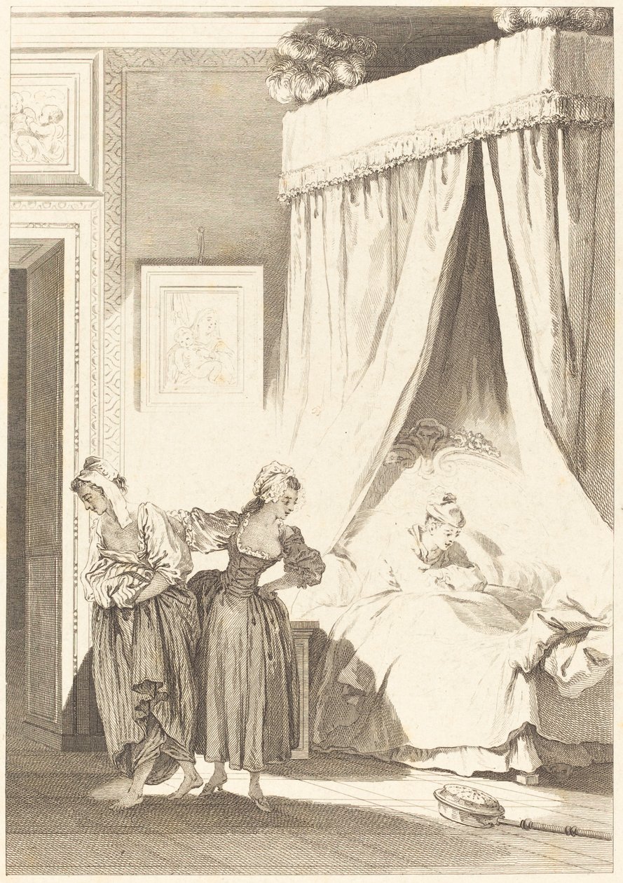 A három pletyka fogadása: A szolga alkotó: Philippe Triere and Antoine Jean Duclos after Jean Honoré Fragonard