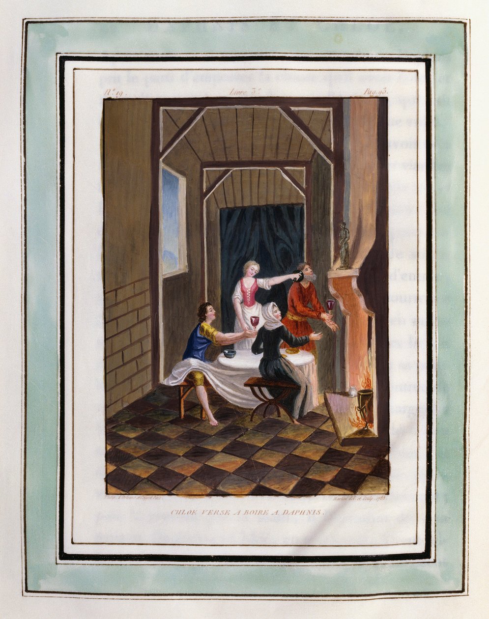 Chloe tölt Daphnisnak egy italt. Philippe d