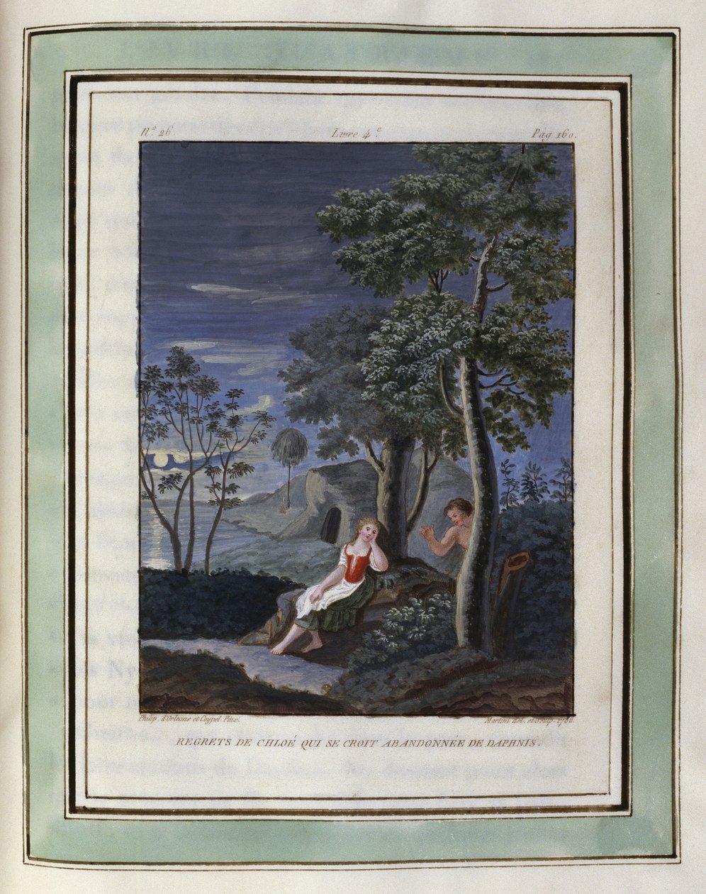 Chloe sajnálkozása, aki azt hiszi, hogy Daphnis elhagyta őt. Philippe d