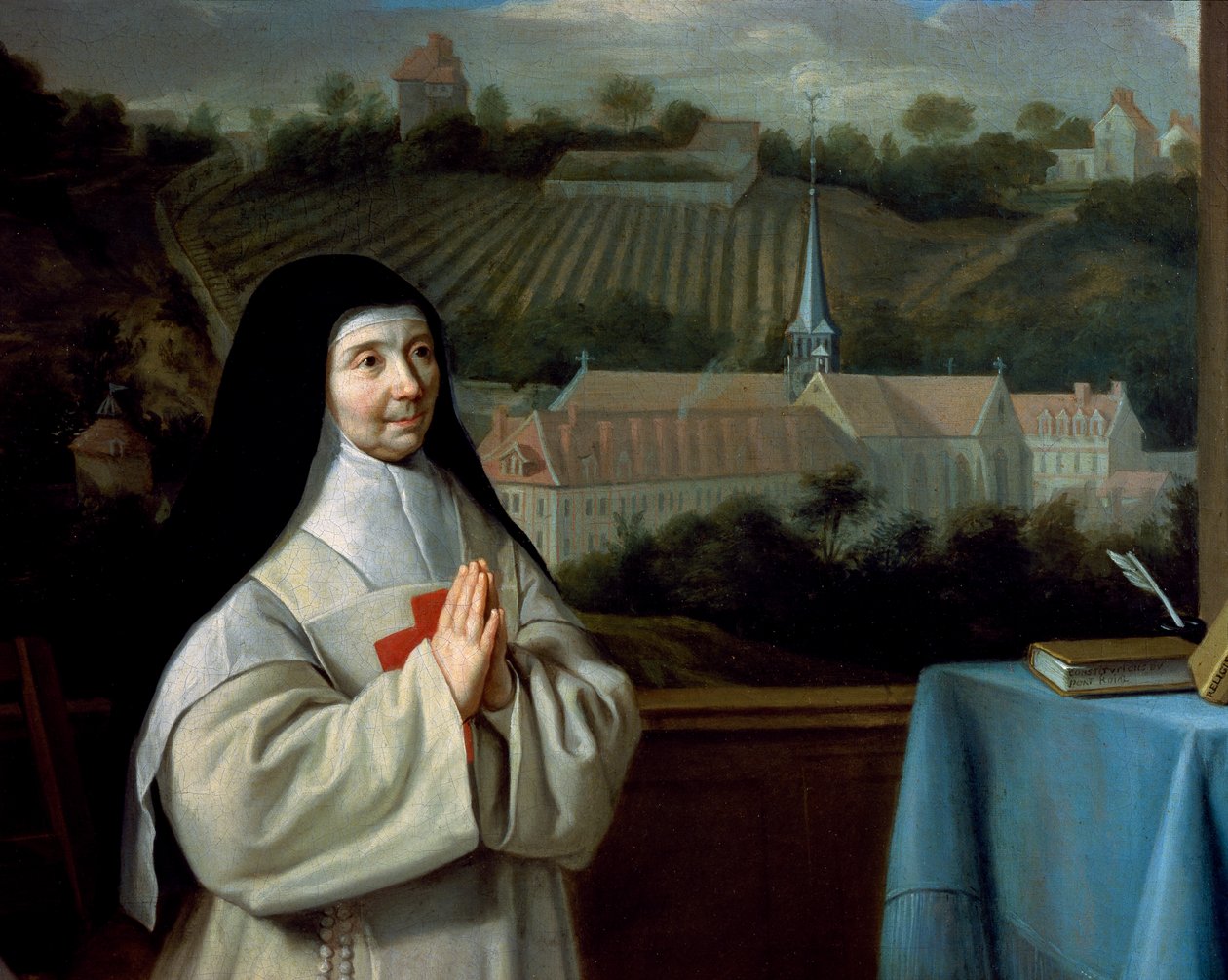 Marie-Angelique Arnauld anya, részlet Marie-Angelique Arnauld anya nővérének és Ágnes anyjának a Port-Royal des Champes-i apátság előtti portréjából, Philippe de Champaigne-nek (1602-1670) tulajdonítva. alkotó: Philippe de (attr. to) Champaigne