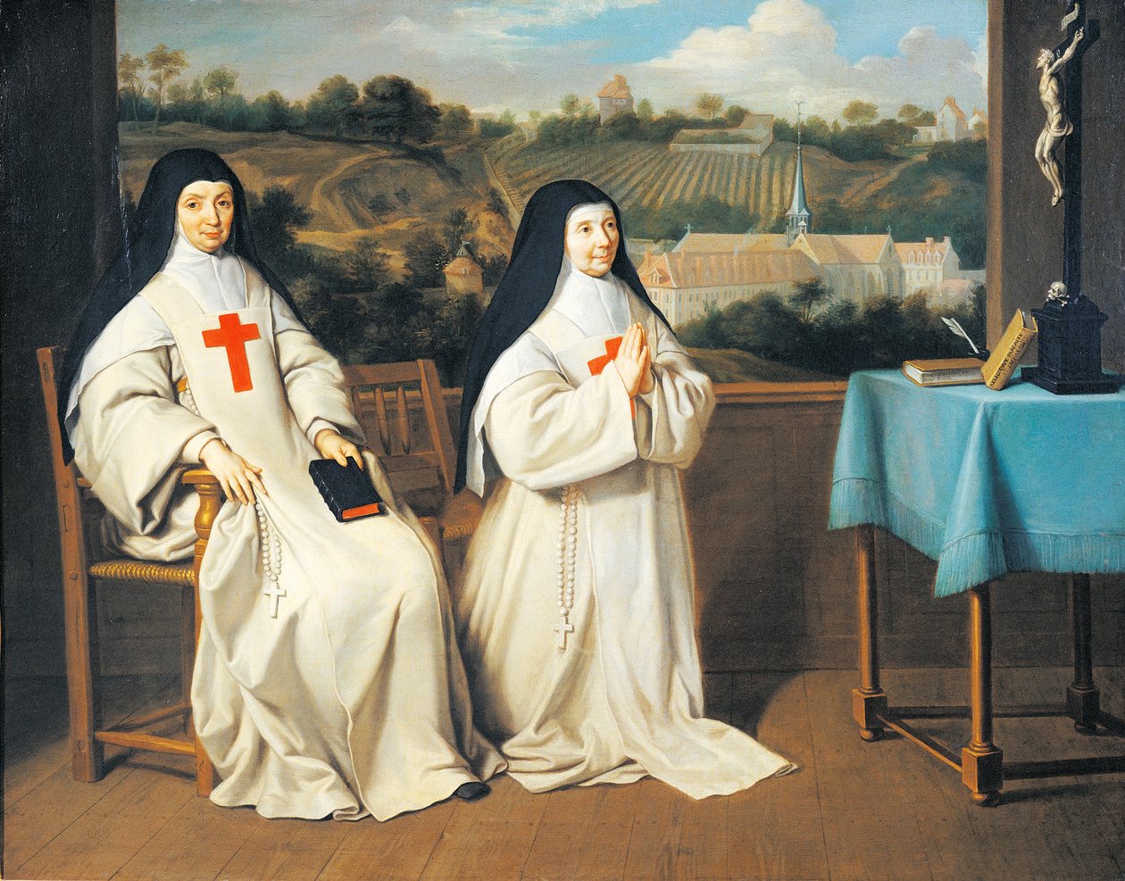 Marie-Angelique Arnauld anya nővérének és Agnes anyjának portréja a Port-Royal des Champes-i apátság előtt, Philippe de Champaigne-nak (1602-1670) tulajdonítva. alkotó: Philippe de (attr. to) Champaigne