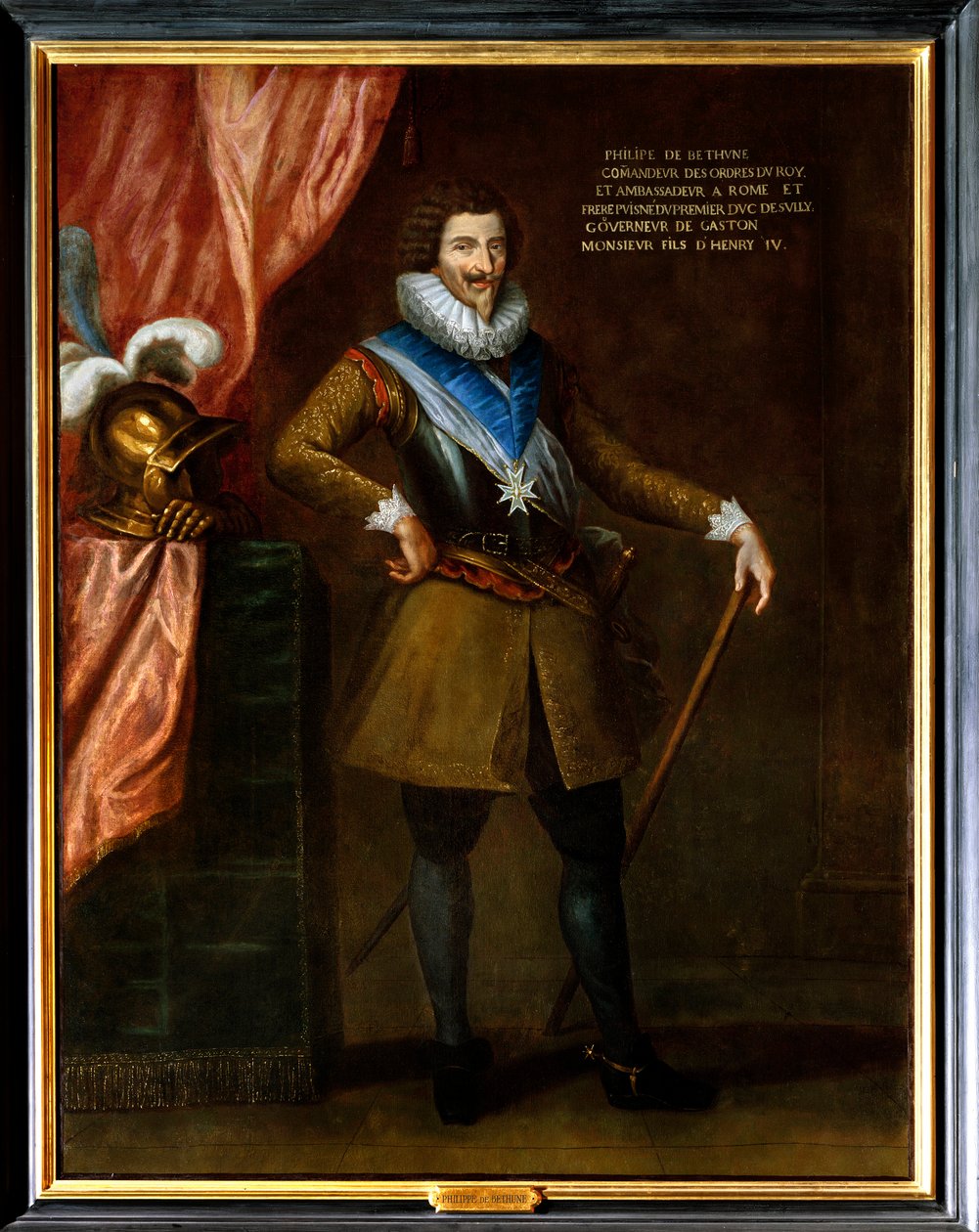 Philippe de Bethune, Sully puine testvére, római nagykövet (1561-1649) portréja. Nála van a Szentlélek Rendjének (Szentlélek rendjének) jelvényének nyaklánca. Philippe De Champaigne (1602-1674) festménye alkotó: Philippe de (attr. to) Champaigne