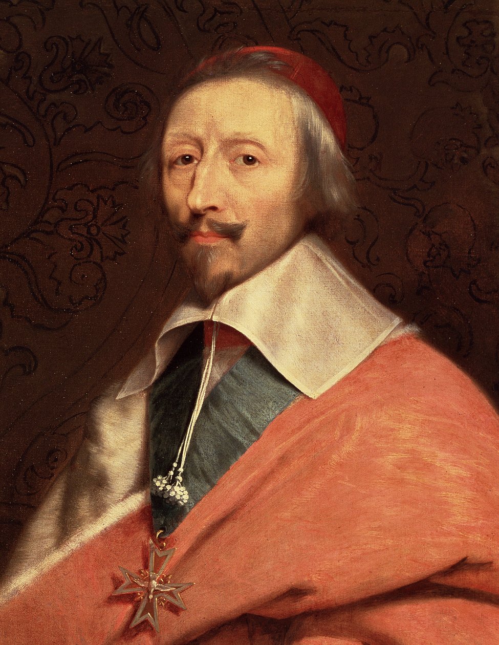 Armand Jean du Plessis, de Richelieu bíboros portréja, részlet (olaj, vászon alkotó: Philippe de (studio of) Champaigne