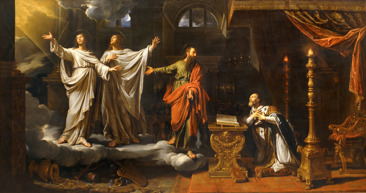 Szent Gervais és Szent Protáz megjelenése Szent Ambrusnak ... alkotó: Philippe de Champaigne