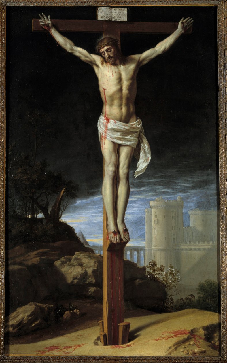 Champaigne-i Fülöp Krisztus a kereszten festménye (1602-1674) (ec.flam.) 17. századi Kansas City. Nelson Galéria alkotó: Philippe de Champaigne