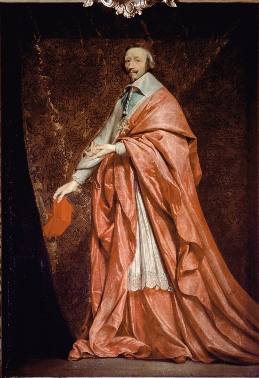 Armand Jean du Plessis, de Richelieu bíboros, XIII. Lajos miniszterének egész alakos portréja - olaj, vászon alkotó: Philippe de Champaigne