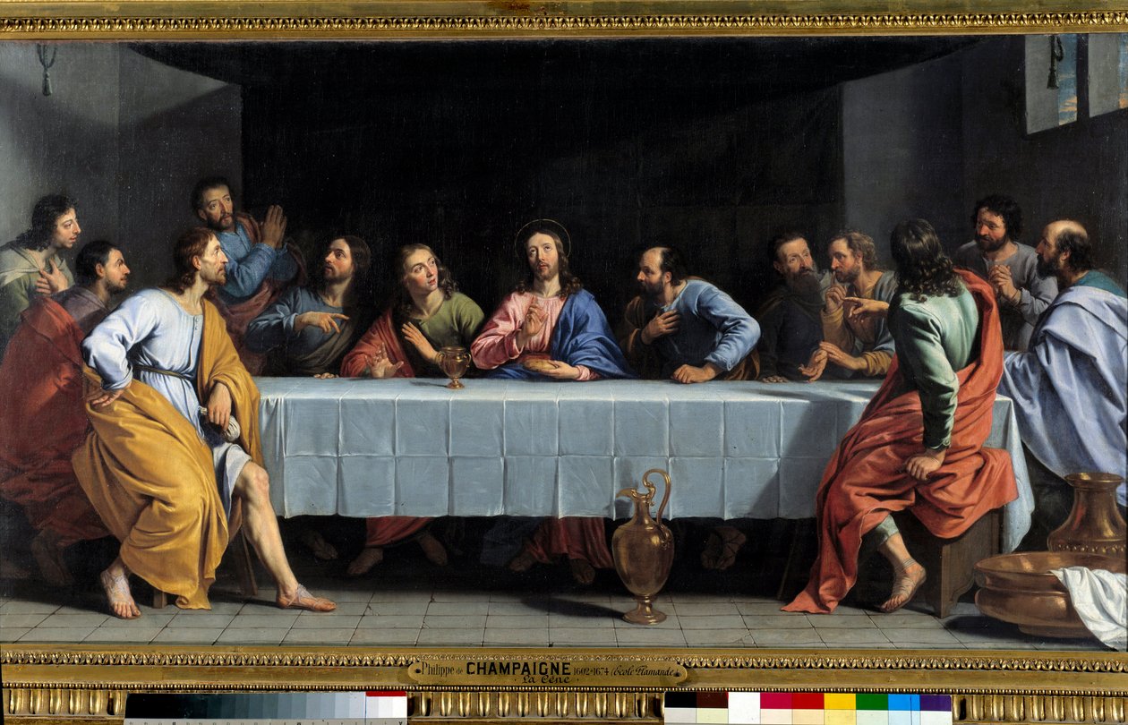 Az utolsó vacsora azt mondja: „La petite cene” Philippe de Champaigne (1602-1674) festménye. Mérete 0,80 x 1,49 m Párizs. Louvre múzeum alkotó: Philippe de Champaigne