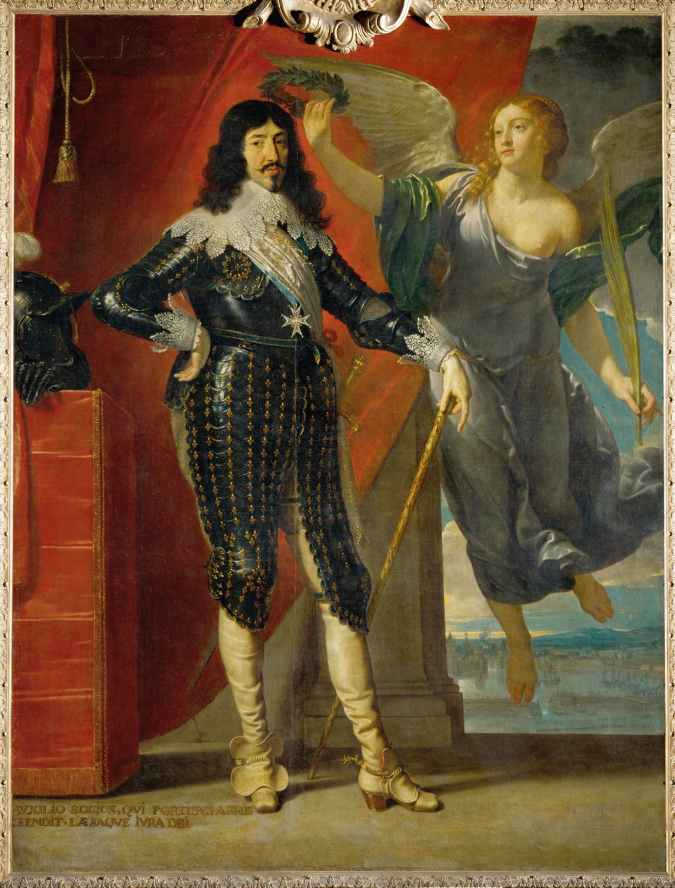 XIII. Lajos győzelemmel koronázza meg ... alkotó: Philippe de Champaigne