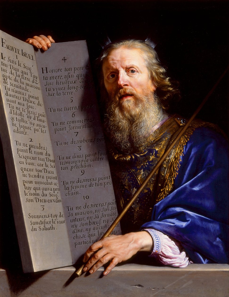 Mózes átadja a Törvény tábláit alkotó: Philippe de Champaigne