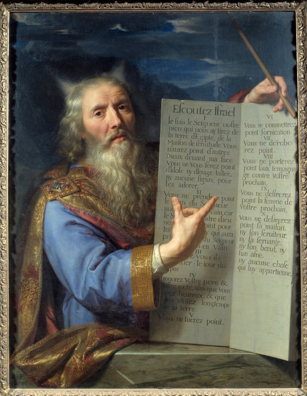 Mózes és a törvény táblázatai. Philippe De Champaigne festménye (1602-1674) Ec. Nagyzolás. alkotó: Philippe de Champaigne