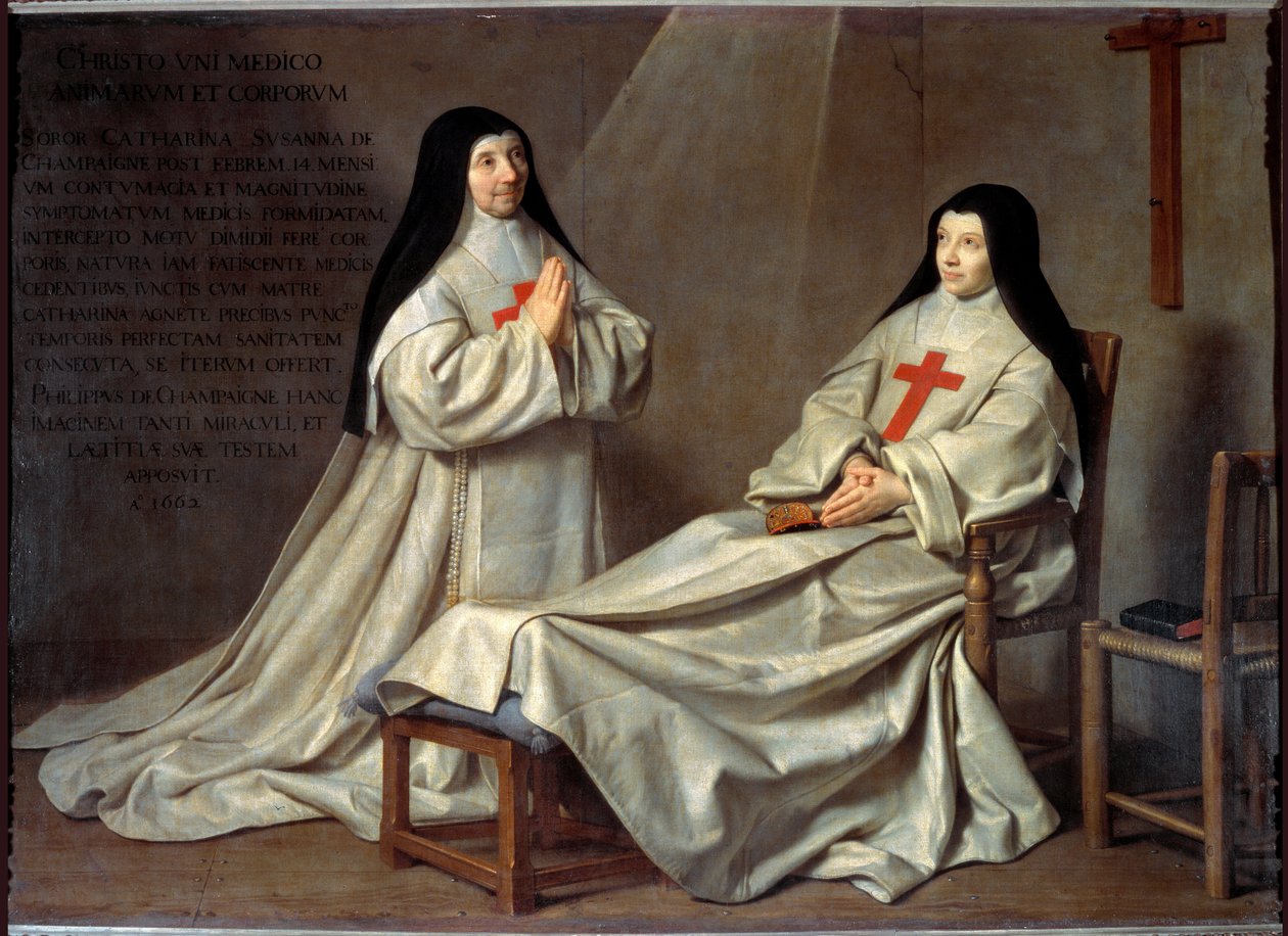 Port Royal: Catherine Agnes Arnauld anya és Catherine de Sainte Suzanne nővér portréja (olaj, vászon alkotó: Philippe de Champaigne