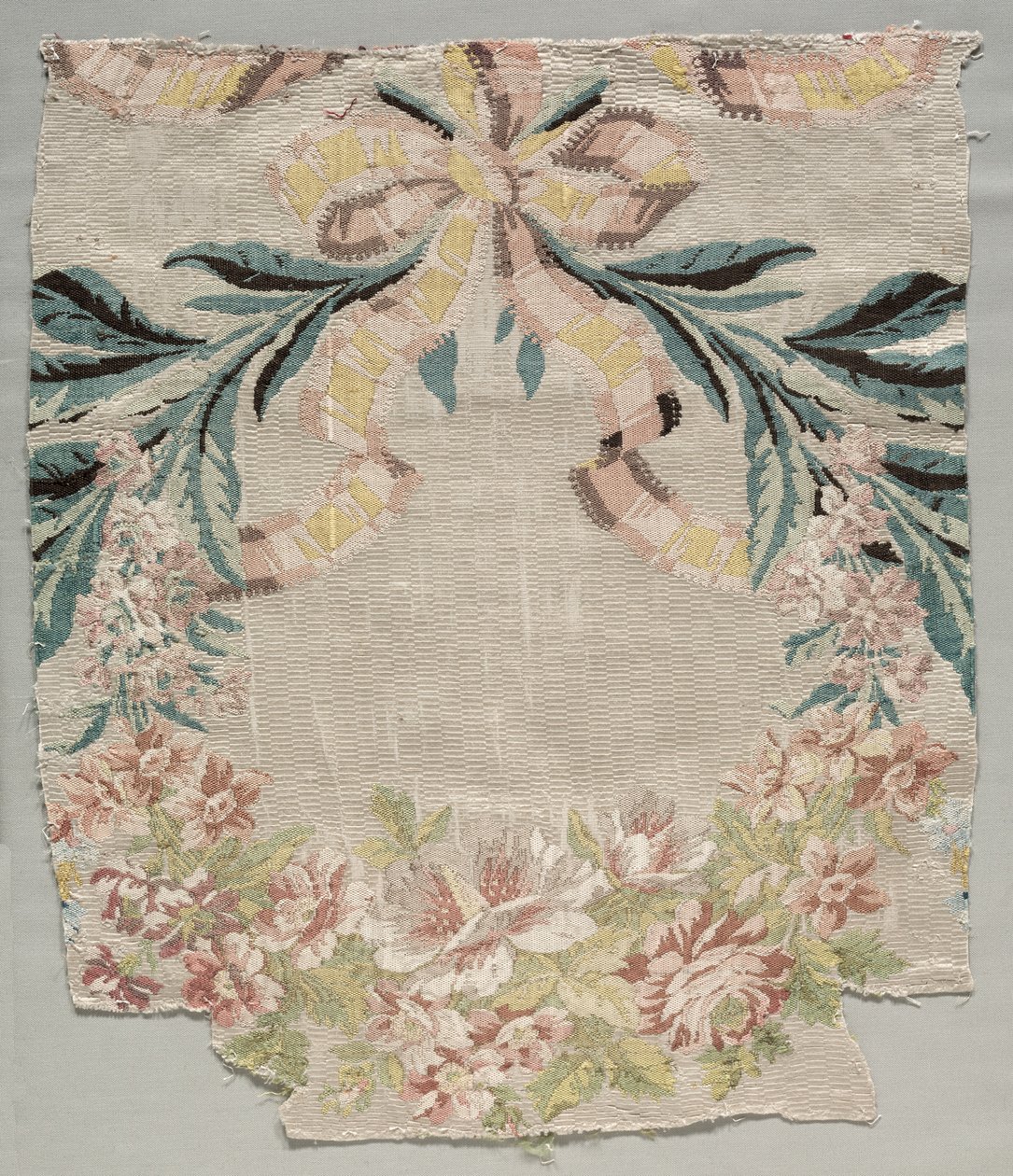 Selyemtöredék, a Le panier fleuri nevű panel része, 1770. alkotó: Philippe de Lasalle