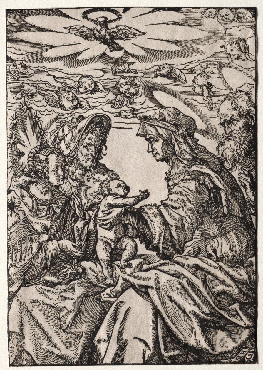 A Szent Család Szent Annával és Joachimmal alkotó: Philippe de Lasalle