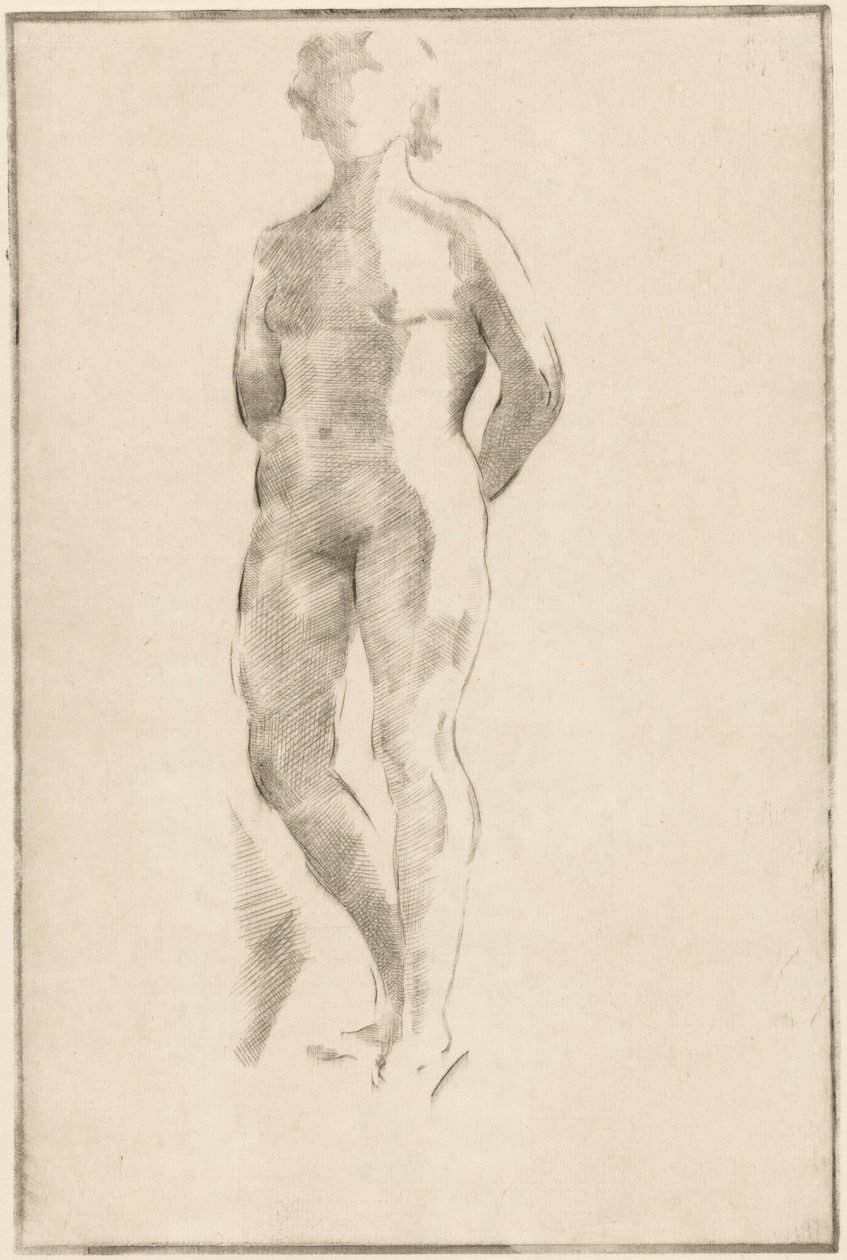 Álló meztelen nő kezével a háta mögött alkotó: Philippus de Groot (signed by artist)
