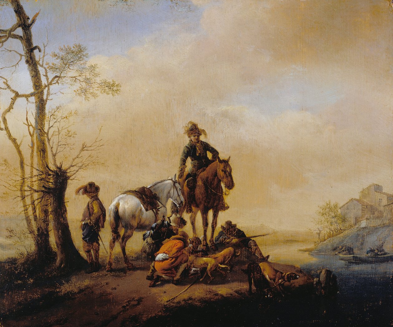 Sportolók megállása alkotó: Philips Wouwerman
