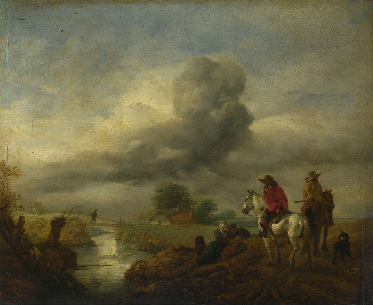 Két Vedette őrködik egy folyam mellett alkotó: Philips Wouwerman