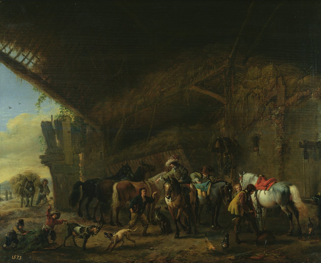 A fogadó előtt alkotó: Philips Wouwerman