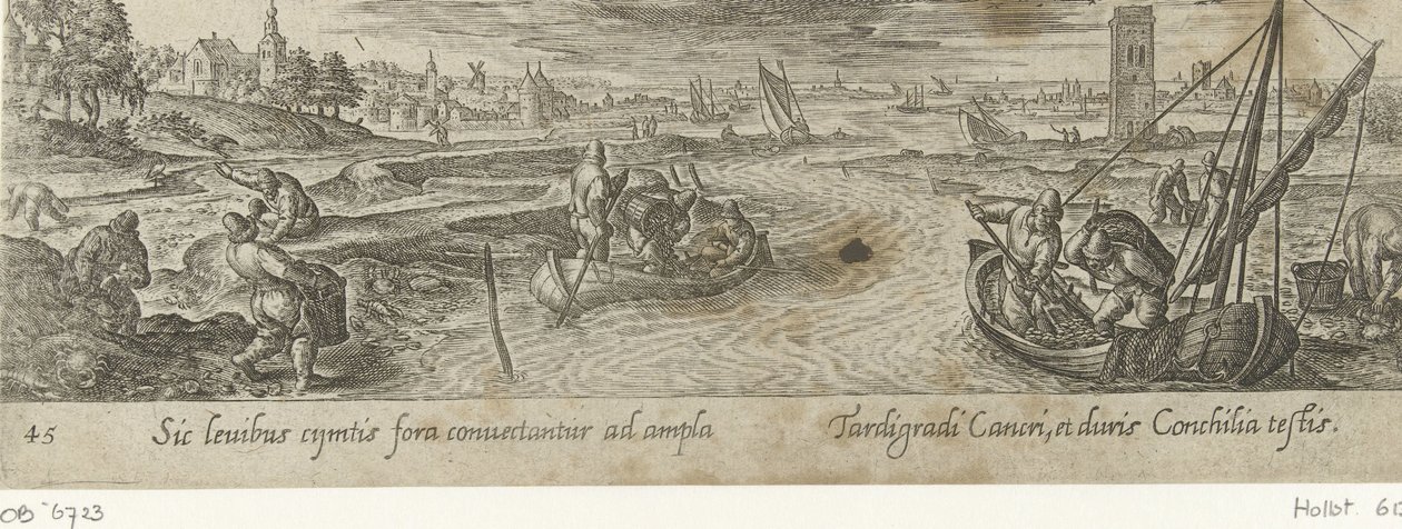 Mosseloogst Jacht en visvangst (sorozat címe) Vadászat, horgászat és vadászati ​​típusok (sorozat címe) alkotó: Philips Galle (attributed to workshop of)