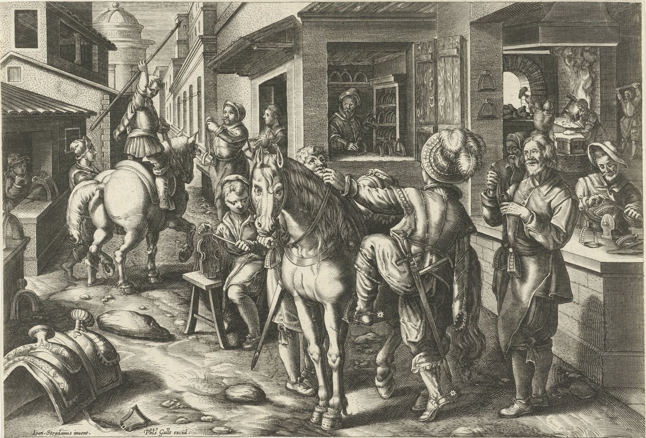 Kengyelek Új találmányok és felfedezések (sorozat címe) Nova Reperta (sorozat címe) alkotó: Philips Galle (attributed to workshop of)