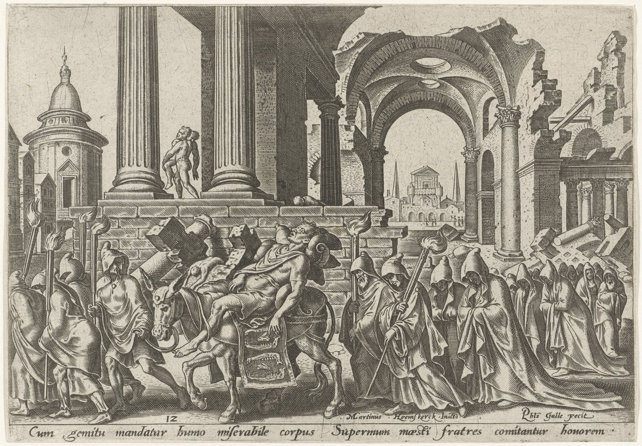 Sámson temetése The Days of Doom of the Jewish People (sorozat címe) alkotó: Philips Galle