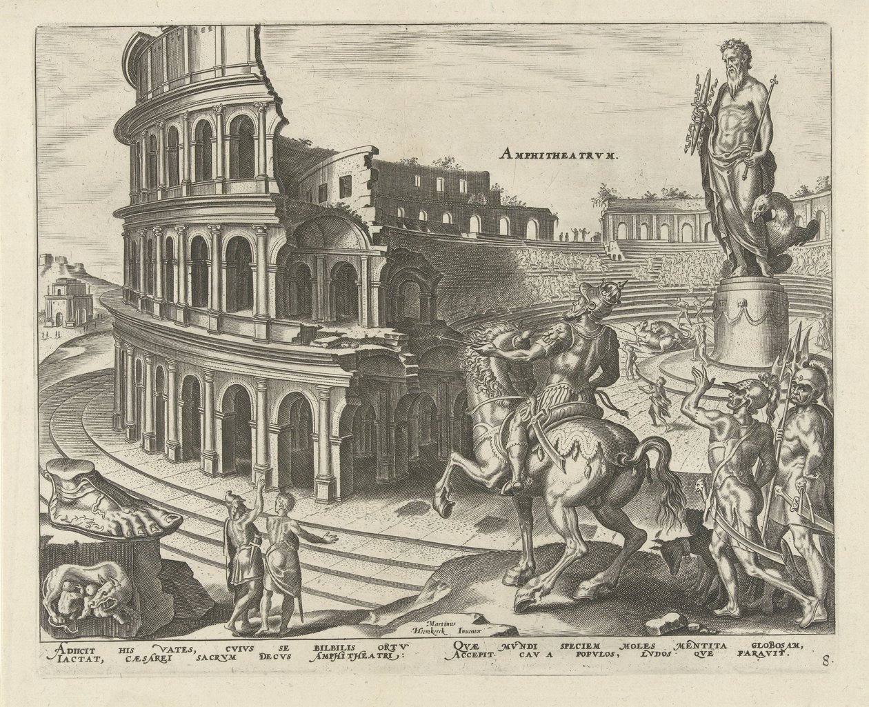Colosseum Rómában Amfiteátrum (cím a tárgyon) A világ nyolc csodája. (sorozat címe) alkotó: Philips Galle