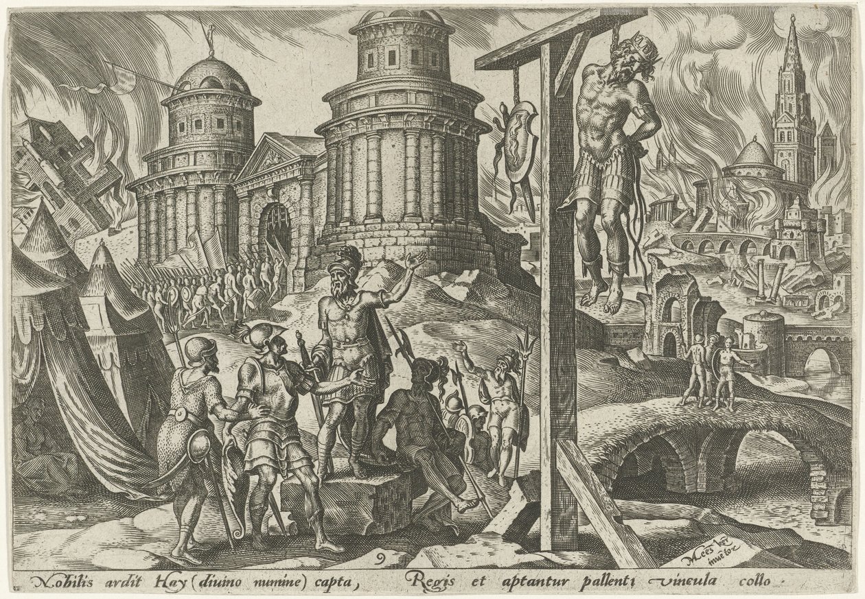 Ai királyát felakasztják The Days of Doom of the Jewish People (sorozat címe) alkotó: Philips Galle