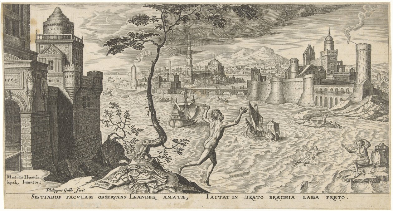Hős Leander alkotó: Philips Galle