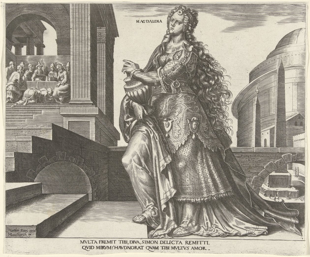 Mária Magdolna Magdalena (cím a tárgyon) Nyolc híres nő az Ó- és Újszövetségből (sorozat címe) alkotó: Philips Galle