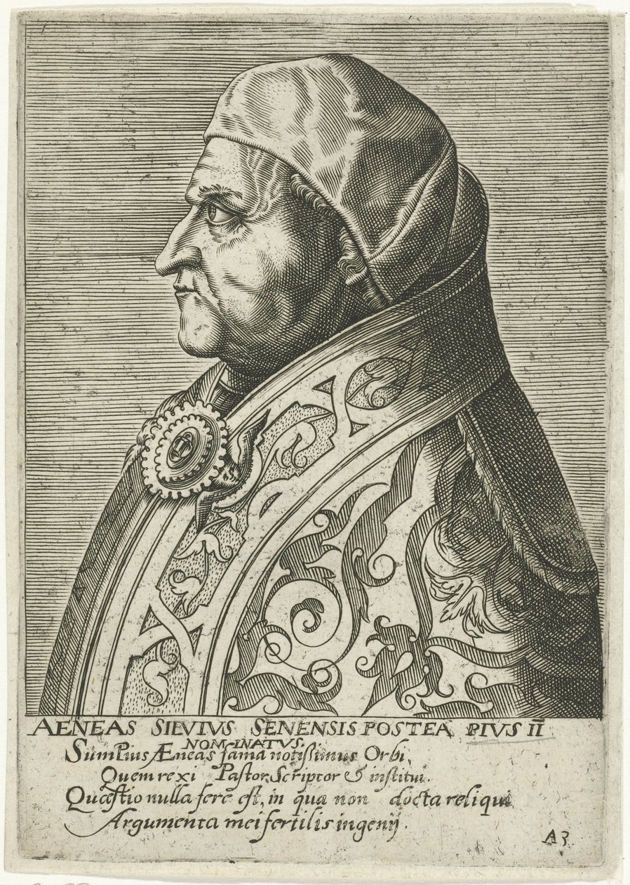 II. Pius pápa portréja alkotó: Philips Galle