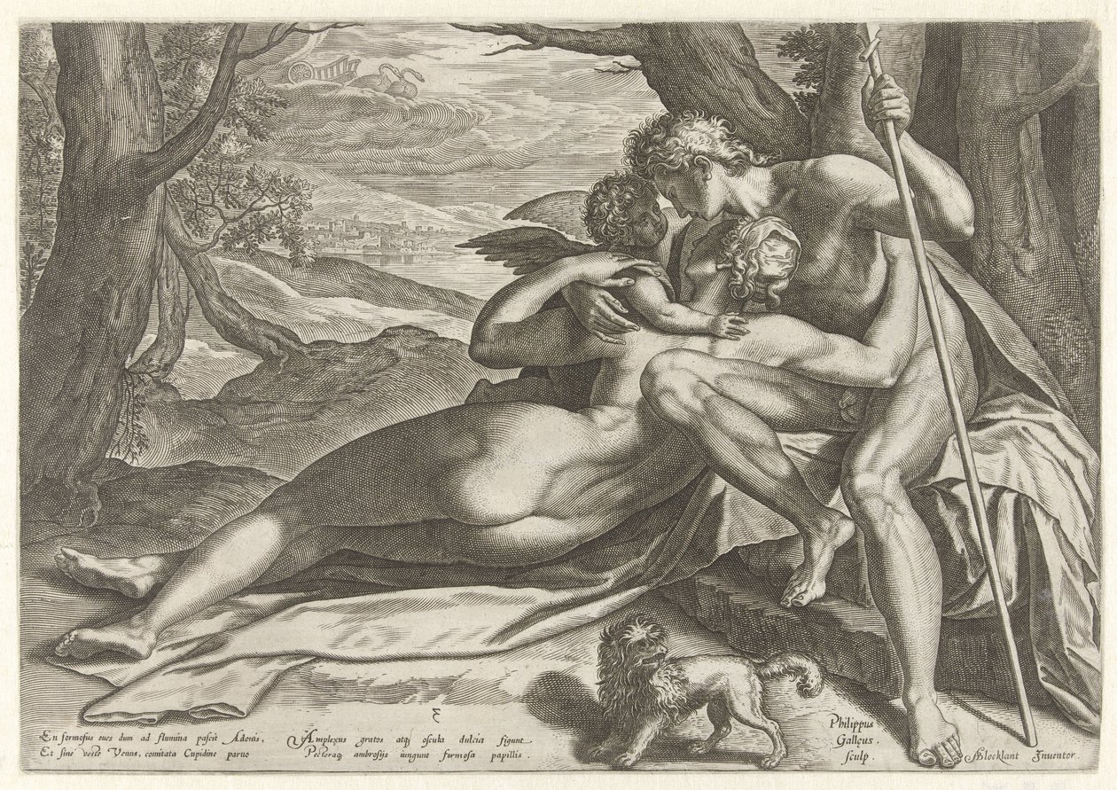 Vénusz és Adonisz Ámorral Adonis története (sorozat címe) alkotó: Philips Galle