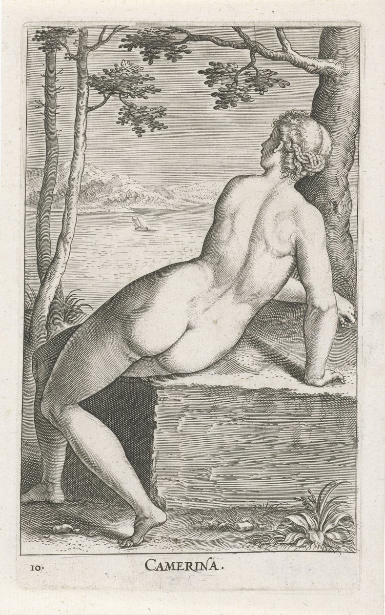 Waternimf hálószoba Hálószoba (cím a tárgyon) Stroom-en waternimfen (sorozat címe) Oceanitida nimfák, ephidrid potamidus naiad (sorozat címe) alkotó: Philips Galle