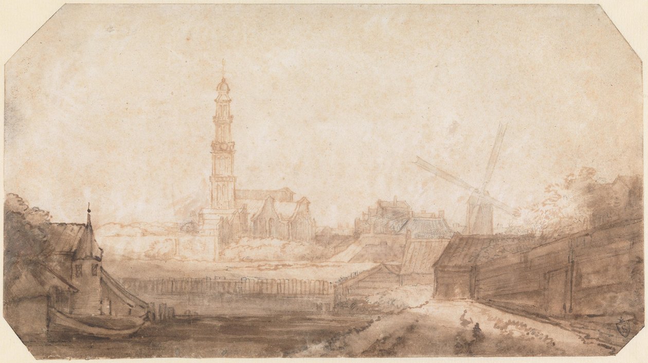 Kilátás a Westerkerkre és környékére alkotó: Philips Koninck
