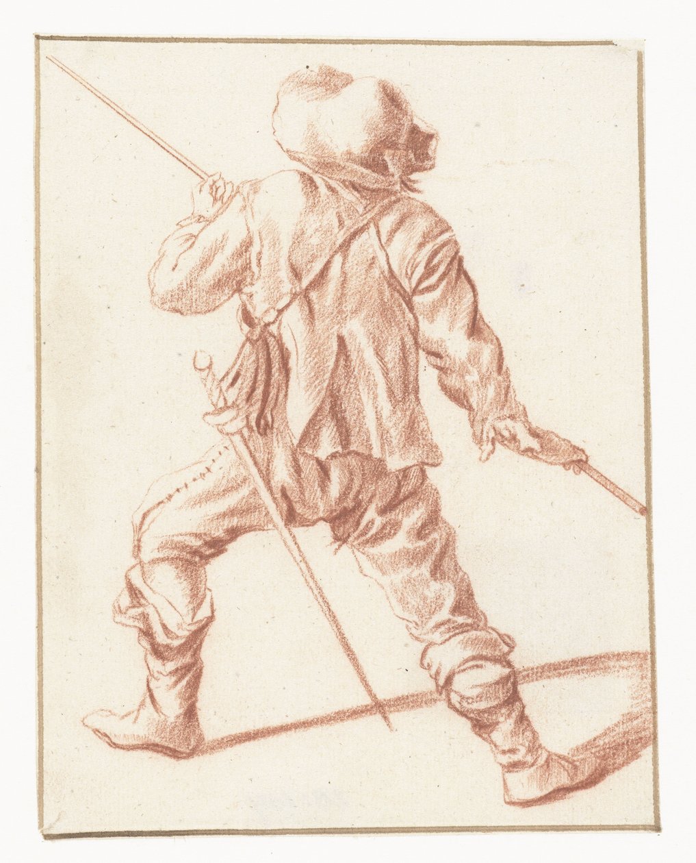 Férfi harcol egy lándzsával, hátulról nézve alkotó: Philips Wouwerman (copy after)