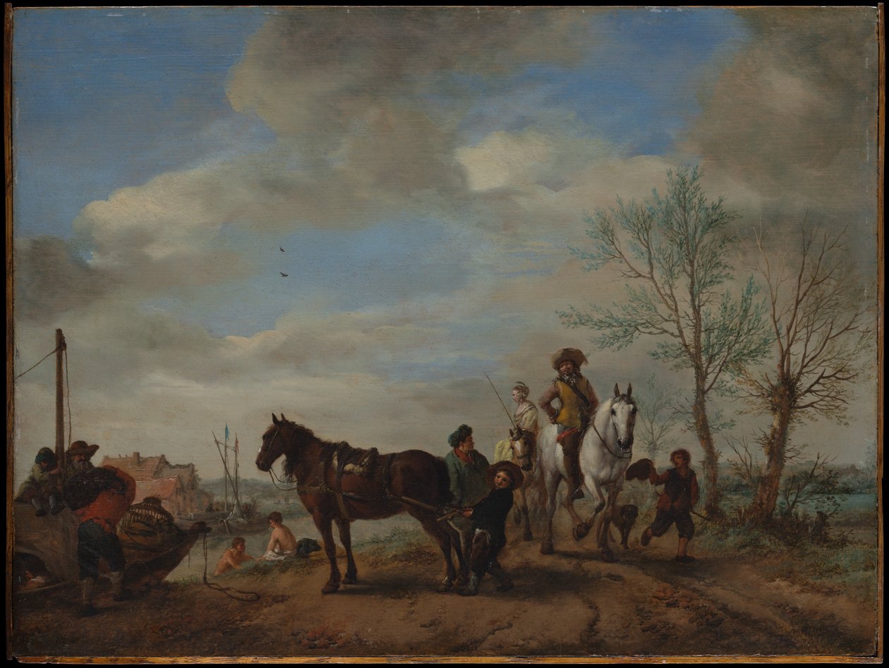 Egy férfi és egy nő lóháton alkotó: Philips Wouwerman