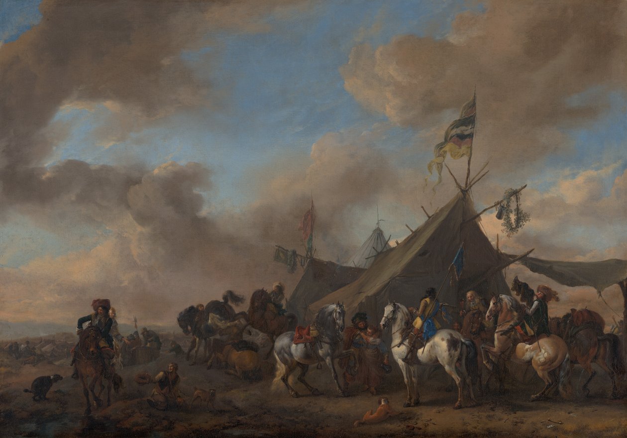 Katonai tábor alkotó: Philips Wouwerman