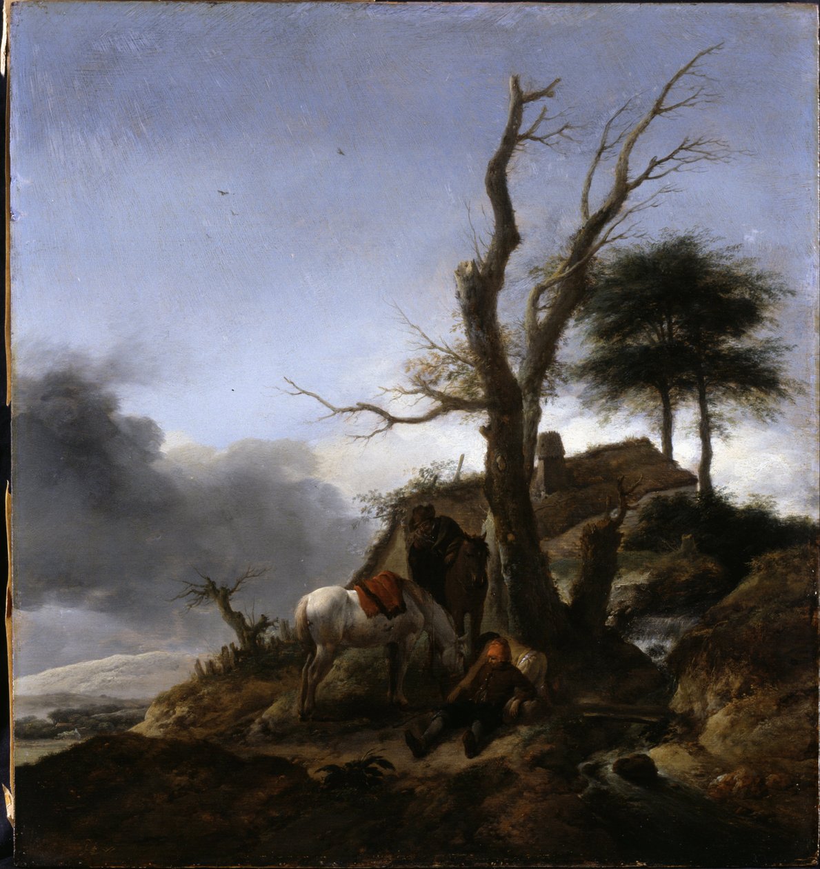 Az utazók megállása alkotó: Philips Wouwerman
